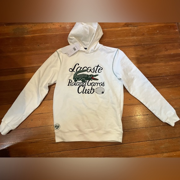 NWT Lacoste Roland Garros Sport Hoodie, Size Small, 100% Cotton - Picture 5 of 11